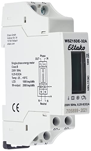 Eltako 28032615 WSZ15DE-32A Wechselstromzaehler digital 32A 1St, 230 V von Eltako