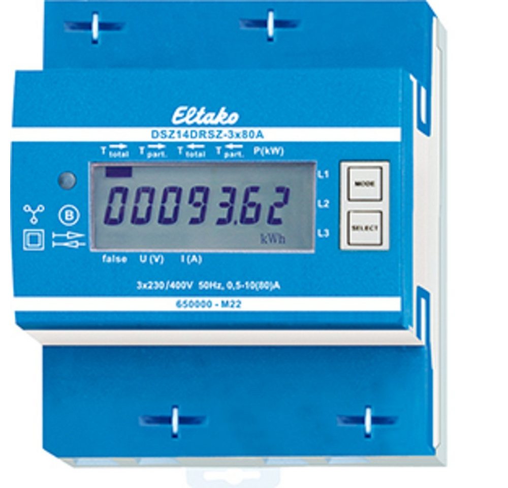Eltako Wechselstromzähler Eltako DSZ14DRSZ-3x80A MID Drehstromzähler digital 10 A 1 St., DSZ14DRSZ-3x80A MID Eltako Wechselstromzähler Eltako DSZ14DRSZ-3x80A MID Drehstromzähler digital 10 A 1 St., DSZ14DRSZ-3x80A MID von Eltako