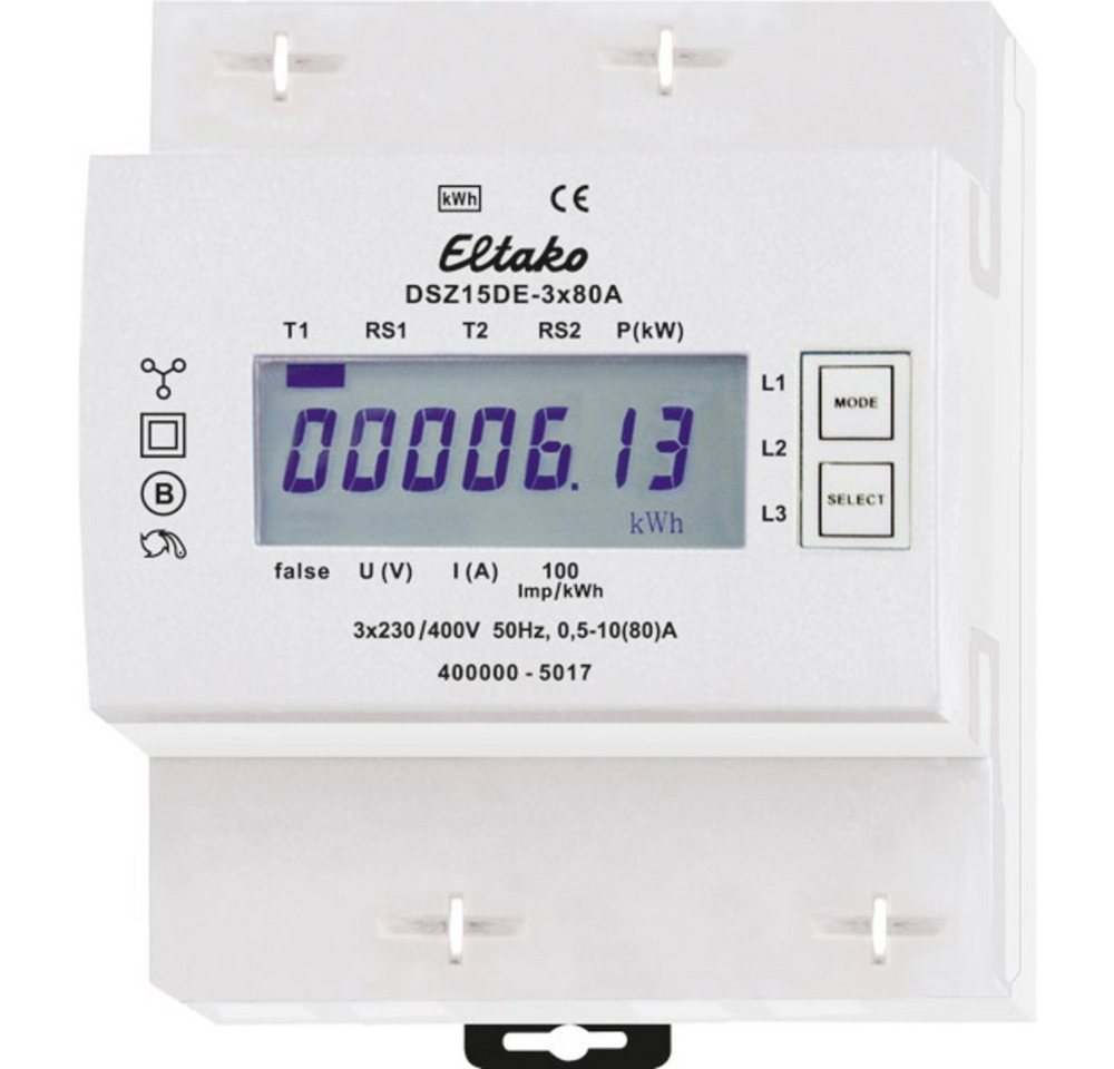 Eltako Wechselstromzähler Eltako DSZ15DE-3x80A Drehstromzähler digital 80 A 1 St., DSZ15DE-3x80A von Eltako