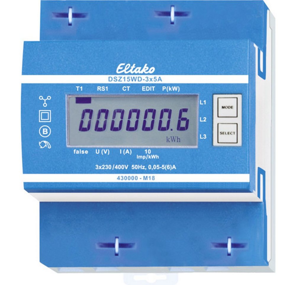 Eltako Wechselstromzähler Eltako DSZ15WD-3x5A MID Drehstromzähler mit Wandleranschluss digital, DSZ15WD-3x5A MID Eltako Wechselstromzähler Eltako DSZ15WD-3x5A MID Drehstromzähler mit Wandleranschluss digital, DSZ15WD-3x5A MID von Eltako
