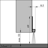 ELLEN Tor-Türdichtschiene IBS 70, 0308501 1000mm Aluminium alufarben von Elton