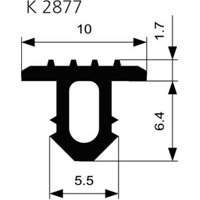 ELLEN Treppenprofil K 2877 einfräsen Trapez W-KF schwarz, Br10 x H8,1 von Elton