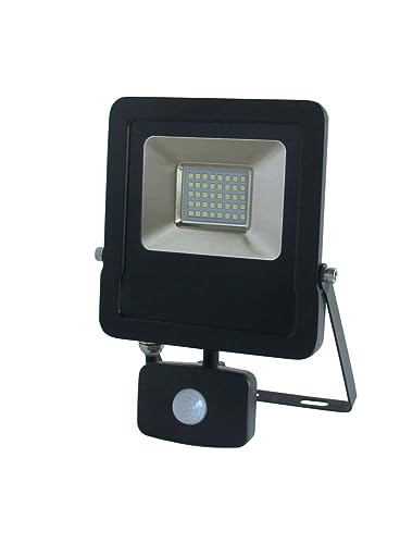 ELTROPA 3030B LED-Anbaustrahler 30W 3000K 2850lm, mit Bewegungsmelder, schwarz, 1 Stück von Eltropa