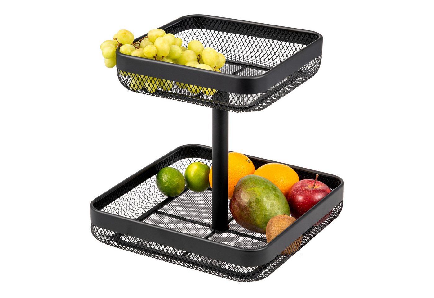 eluno Obstschale 2-stöckig / Brotkorb, Obstkorb aus schwarzem Metall eluno Obstschale 2-stöckig / Brotkorb, Obstkorb aus schwarzem Metall von Eluno