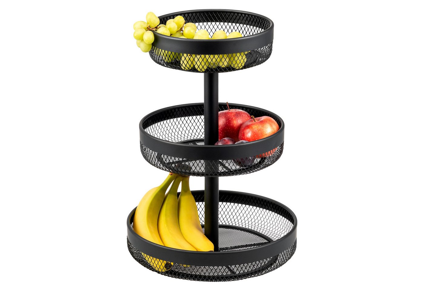 eluno Obstschale Brotkorb rund 3-stöckig, aus schwarzem Metall eluno Obstschale Brotkorb rund 3-stöckig, aus schwarzem Metall von Eluno