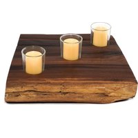 Rustikaler Teelicht-Kerzenhalter - Aus Massivem Nussbaum Dekorativer Tischdeko 11x10x3 von TurningStock