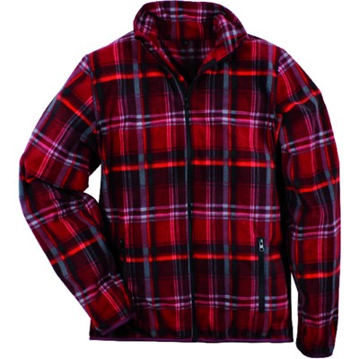 Fleece-Hemdjacke, rot-kariert, Größe L von Elutex