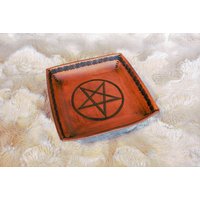 Handgemachtes Pentagram Container Tablett Organizer Altar Pagan Ritual Schlüsselablage Valet von Elvintree