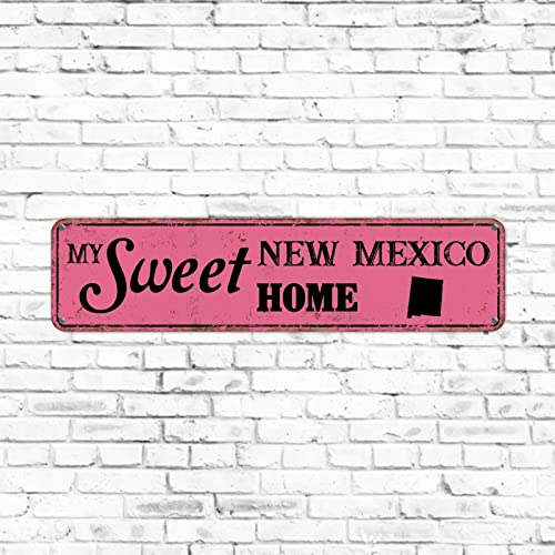 New Mexico Schild Home State Metallschild rustikale Heimdekoration New Mexico Geschenk Tor Garten Bars Restaurants Cafés Büro Wanddekoration Staat Blechschild Geschenk für New Mexico State Lives 7,6 x von Elvoes