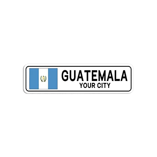 Personalisiertes Guatemala-Straßenschild Guatemala-Flagge, individueller Stadtname, Metall-Blechschild, Guatemala-Straßen-Wandkunst, Heimdekoration, individuelles Geschenk für ausländische Freunde von Elvoes