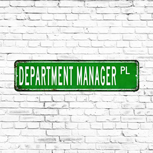 Straßenschilder für Department Manager Beruf, Vintage, Metall, professionelles Blechschild, rustikales Heimbüro, Geschäftsdekoration, hochwertiges Aluminium, Straßenschild, Geschenk für von Elvoes
