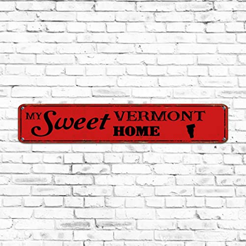 Vermont Schild Home State Metallschild rustikale Heimdekoration Vermont Geschenk Bar Pub Diner Cafe Restaurant Wanddekoration Staat Blechschild Geschenk für Vermont State Lives Vintage City State von Elvoes