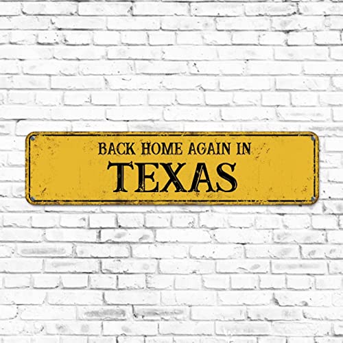 Vintage Home State Schild Back Home Again in Texas Blechposter Metallstraßenschild 10,2 x 45,7 cm Gelb Outdoor Aluminium Straßenschilder rustikale Heimdekoration für den Außenbereich, Garten, Veranda Vintage Home State Schild Back Home Again in Texas Blechposter Metallstraßenschild 10,2 x 45,7 cm Gelb Outdoor Aluminium Straßenschilder rustikale Heimdekoration für den Außenbereich, Garten, Veranda von Elvoes