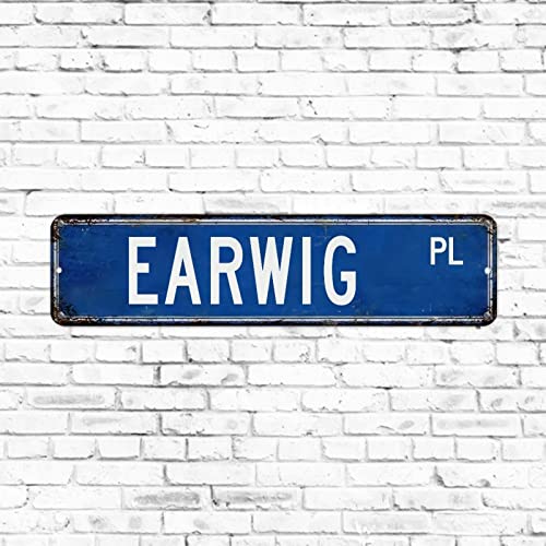 Vintage Metall-Blechschild Lustiges Ohrwurm-Liebhaber, Geschenk, rustikale Wanddekoration, Tier-Metall-Wandkunst, Plaketten, Retro-Garage, Männer, Höhlendekoration, dekoratives Straßenschild für von Elvoes