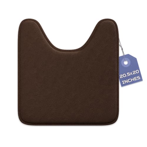 Luxuriöser Badezimmerteppich, 1 Stück Badematte aus Memory-Schaum, rutschfest und ultraweich, sehr saugfähig, leicht zu reinigen, Braun (U-Form 50,8 x 52,1 cm) von Elvoki