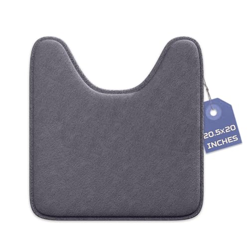 Luxuriöser Badezimmerteppich – 1 Stück Badematte aus Memory-Schaum, rutschfest und ultraweich, sehr saugfähig, leicht zu reinigen, Anthrazit (U-Form 50,8 x 52,1 cm) von Elvoki