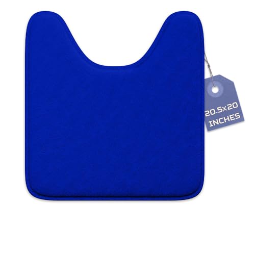 Luxuriöser Badezimmerteppich – 1 Stück Badematte aus Memory-Schaum, rutschfest und ultraweich, sehr saugfähig, leicht zu reinigen, Königsblau (U-Form 50,8 x 52,1 cm) von Elvoki