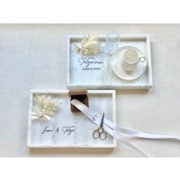 Verlobungsset Marmor Mokkatablett Holz Söz Nisan Ringtablett von Elyadesignn