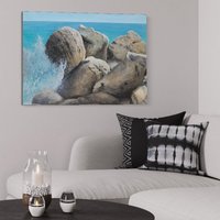 Print Large/Small/Medium Auf Leinwand - "A Splashing Wave"-Von Elyasaf Maymon | Ungerahmt Tolles Geschenk von ElyasafMymonART