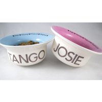 Sie Und Ihn Set Von 2 Custom Dog Bowls Handgemachte Hochleistungs-Keramik-steingut-Hundeschale 14 Farboptionen Gold - Oder Silberrand Personalisieren Sie Und Ihn Set Von 2 Custom Dog Bowls Handgemachte Hochleistungs-Keramik-steingut-Hundeschale 14 Farboptionen Gold - Oder Silberrand Personalisieren von ElyciaCamille