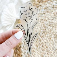 Dezember Geburtsmonat Blume Narzisse Sticker, 4.5x9.5 cm von ElyseBreanneDesign