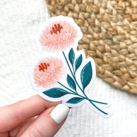 Rosa Chrysanthemen Sticker, 3.25x2.25In von ElyseBreanneDesign