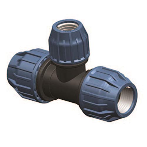 Elysee PP-Fitting, T-Stück reduziert, 32mm x 25mm x 32mm für PE-Rohr, Klemm x Klemm x Klemm,DVGW, Trinkwasserzertifiziert von Elysee