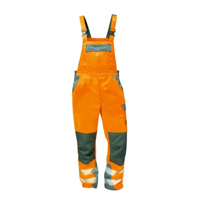 Warnschutz-Latzhose METZ, warn-orange/grau, Größe 54 von Elysee