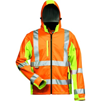 Warnschutz-Softshelljacke HOSS, warn-orange/warn-gelb, Größe XL Warnschutz-Softshelljacke HOSS, warn-orange/warn-gelb, Größe XL von Elysee