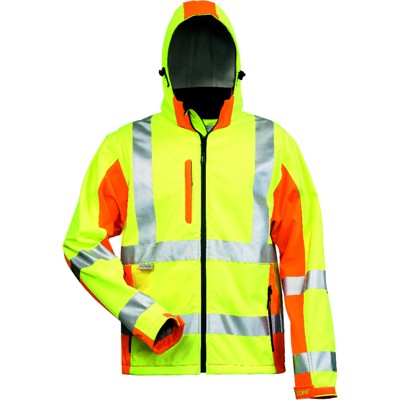 Warnschutz-Softshelljacke JIM, warn-gelb/warn-orange, Größe 3XL von Elysee