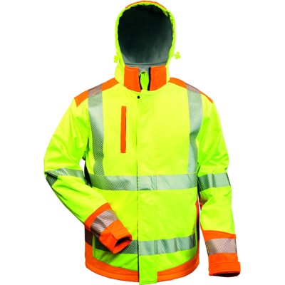 Warnschutz-Softshelljacke RICKMER, warn-gelb/warn-orange, Größe M Warnschutz-Softshelljacke RICKMER, warn-gelb/warn-orange, Größe M von Elysee