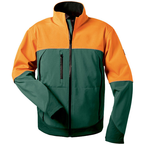 elysee® - Waldarbeiter-Softshelljacke SANDDORN, grün/orange, Größe S von Elysee