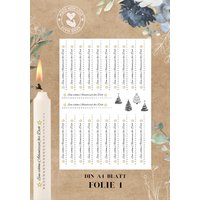 Kerzentattoos Advent Din A4 | Kerzen Wasserschiebefolie Kerzenfolie Weihnachten von Elzini
