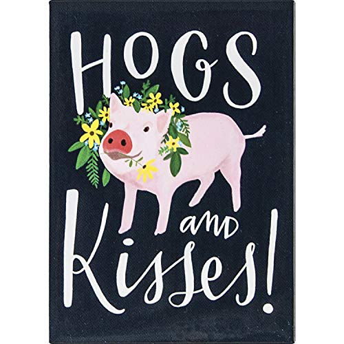Em & Friends Lustiger Magnet, 8,9 x 6,7 cm, Hogs & Kisses von Em & Friends
