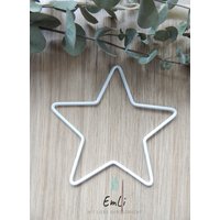 Stern Metallring | 13cm Makramee Ring in Sternform Wandbehang Traumfänger Wandkranz Türkranz von EmLiHandgemacht