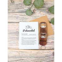 Patenonkel Geschenk Flaschenöffner Aus Holz - Personalisierbar Mit Fauststoß Symbol & Grußkarte Perfektes von EmMaAtelierDE
