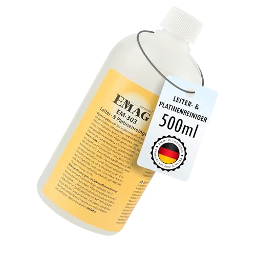 EMAG Leiter- & Platinen Reiniger EM-303 I Spezieller Ultraschallreiniger für un-& bestückte Platinen/Hybriden I Entfernt Fette, Fingerprints uvm I 0,5l von Emag