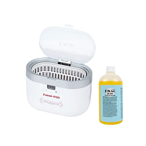 EMAG Ultraschallreiniger Emmi 04D Prothetik-Set I Für Dentalprodukte wie Prothesen, Spangen uvm. I Ultraschallreinigungsgerät aus Deutschland I 0,6l von Emag