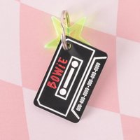 Retro Kassettenband Pet Id Tag Personalisierter Musikliebhaber Hund Katzenmarke von EmandMeStudio