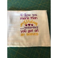 Ich Liebe Dich Mehr Heute, Maschinengestickt Mehl Sack Geschirrtuch von EmbDesignsbyKaren