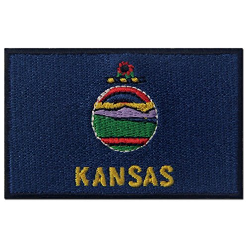 Kansas State Flagge gesticktes Abzeichen Eisen auf Sew auf KS Patch von EmbTao