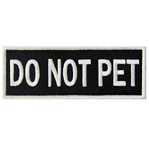 Warnschild für Hunde/Geschirre, bestickter Verschluss, Haken und Schlaufe DO NOT PET von EmbTao