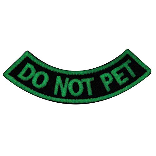 Warnschild für Hunde/Geschirre, bestickter Verschluss, Haken und Schlaufe GLOW IN DARK DO NOT PET von EmbTao