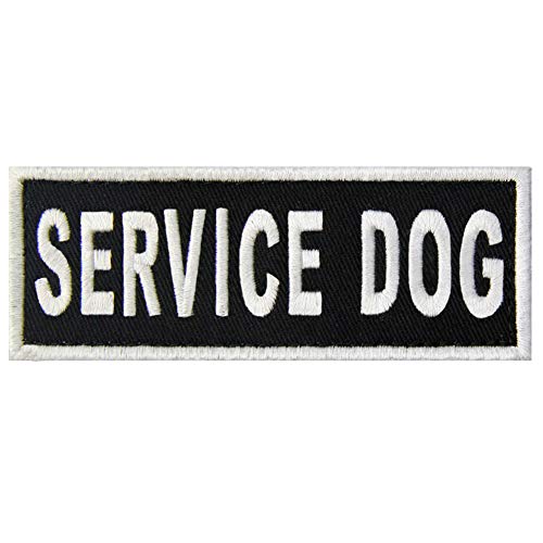 Warnschild für Hunde/Geschirre, bestickter Verschluss, Haken und Schlaufe SERVICE DOG von EmbTao