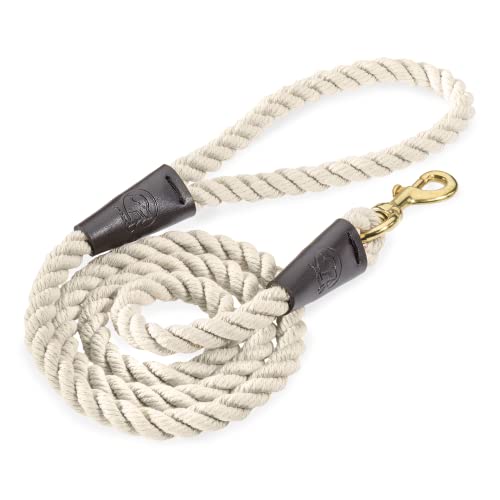 Embark Pets Country Dog Rope Leine – geflochtene Baumwollleinen mit starkem Leder-Finish für kleine, mittelgroße und große Hunderassen – strapazierfähig für Training, Spazierengehen, Wandern (1,4 m, von Embark Pets