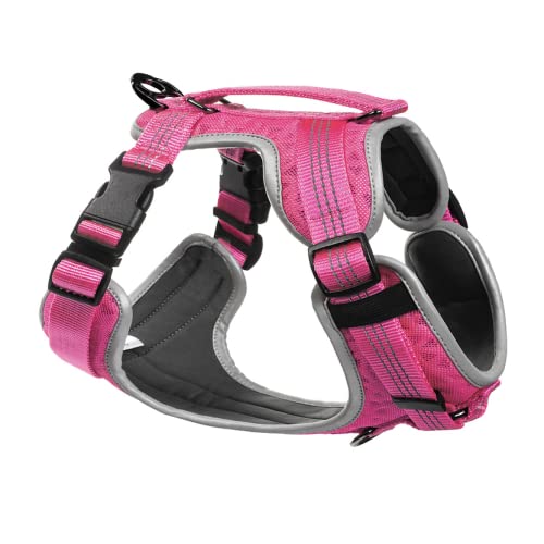 Embark Sports Hundegeschirr, kein Ziehen, vorne führendes Hundegeschirr – einfaches An- und Ausziehen, Größe verstellbar und Nicht erstickt (Medium, Pink) von Embark Pets