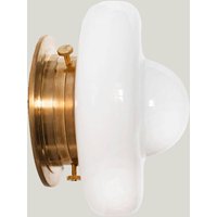 Milchglas Wandlampe, Wandleuchte Für Flur Oder Treppe, in Messing Nickel Finish Milchglas Wandlampe, Wandleuchte Für Flur Oder Treppe, in Messing Nickel Finish von EmbassyInteriors