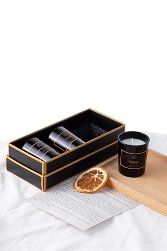 Natürliches Duftkerzen-Set "Ember & Ash" : Entspannende Aromatherapie-Kerzen für Zuhause | Je 10 Stunden Brenndauer |Premium Duftkerzen im Glas |Natürliches Soja-Bienenwachs von Ember & Ash