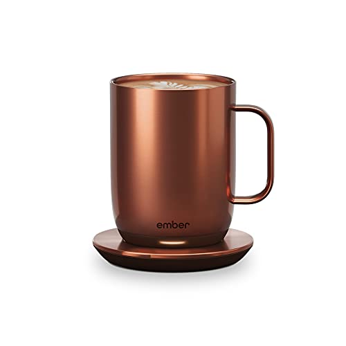 Ember Smart Mug 2 mit Temperatureinstellung – 414 ml, per App steuerbar, wiederaufladbarer, aufheizbarer Kaffeebecher mit Intelligent LED Display, 80-Minuten-Akku und verbessertes Design, Kupfer von Ember