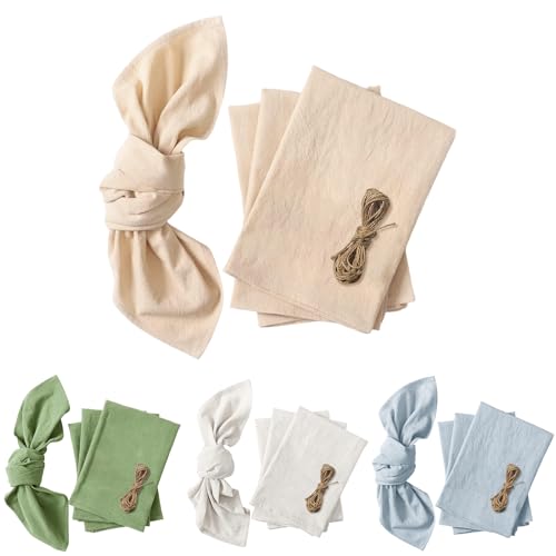 6 Stück Stoffservietten Waschbare Tischservietten Servietten Stoff 45x45 cm Weich Hochwertige Wiederverwendbare Leinen Servietten für Partys Weihnachten Thanksgiving Hochzeite Restaurant (Aprikose) von Embhlitfe
